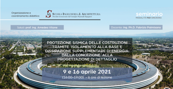 Banner sezione Seminario PROTEZIONE SISMICA DELLE COSTRUZIONI TRAMITE ISOLAMENTO ALLA BASE E DISSIPAZIONE SUPPLEMENTARE DI ENERGIA: DALLA CONCEZIONE ALLA PROGETTAZIONE DI DETTAGLIO